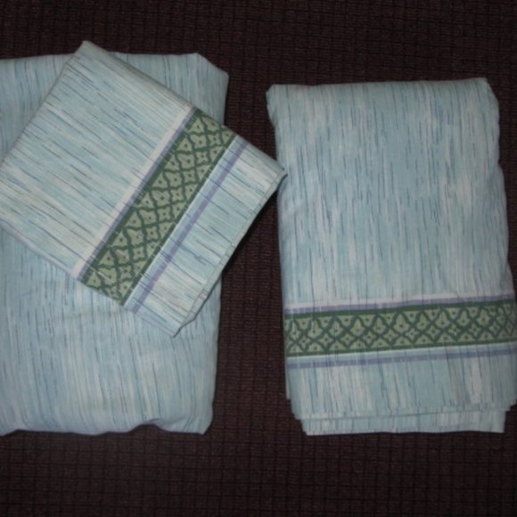 queen size Vintage 80s Home Design retro sheets bed linens set Made USA - Picture 7 of 7